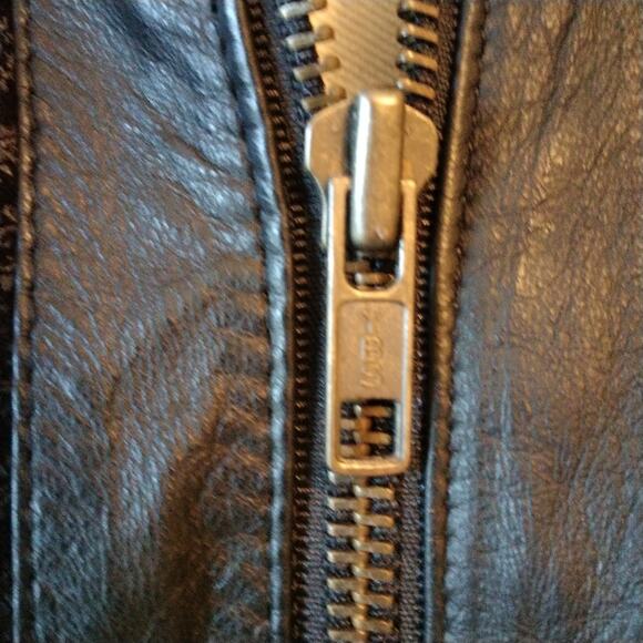 Y2K Bomber Jacket Sz M Black Texture Leather Patchwork Moto Collect VNT 80s - Picture 12 of 16